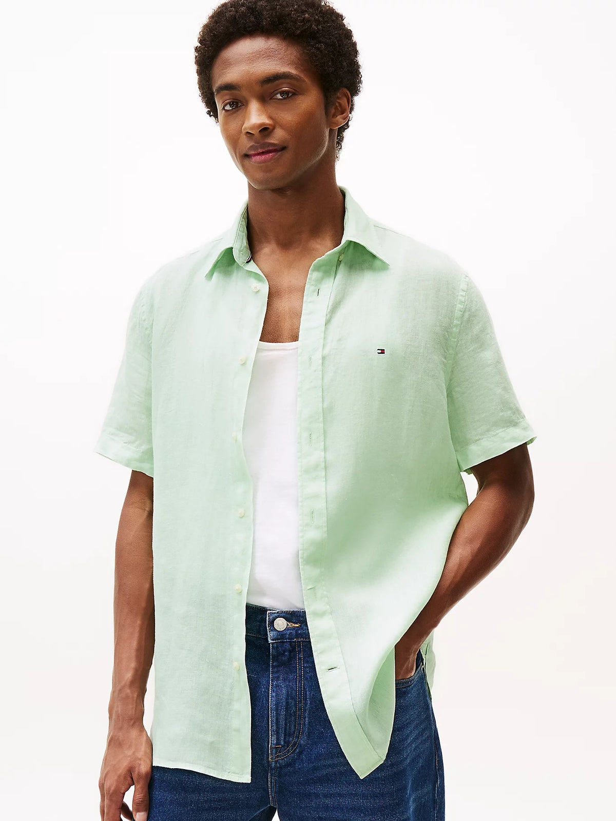Pigment dyed linen shirt-Skjorte-Tommy Hilfiger-Aandahls