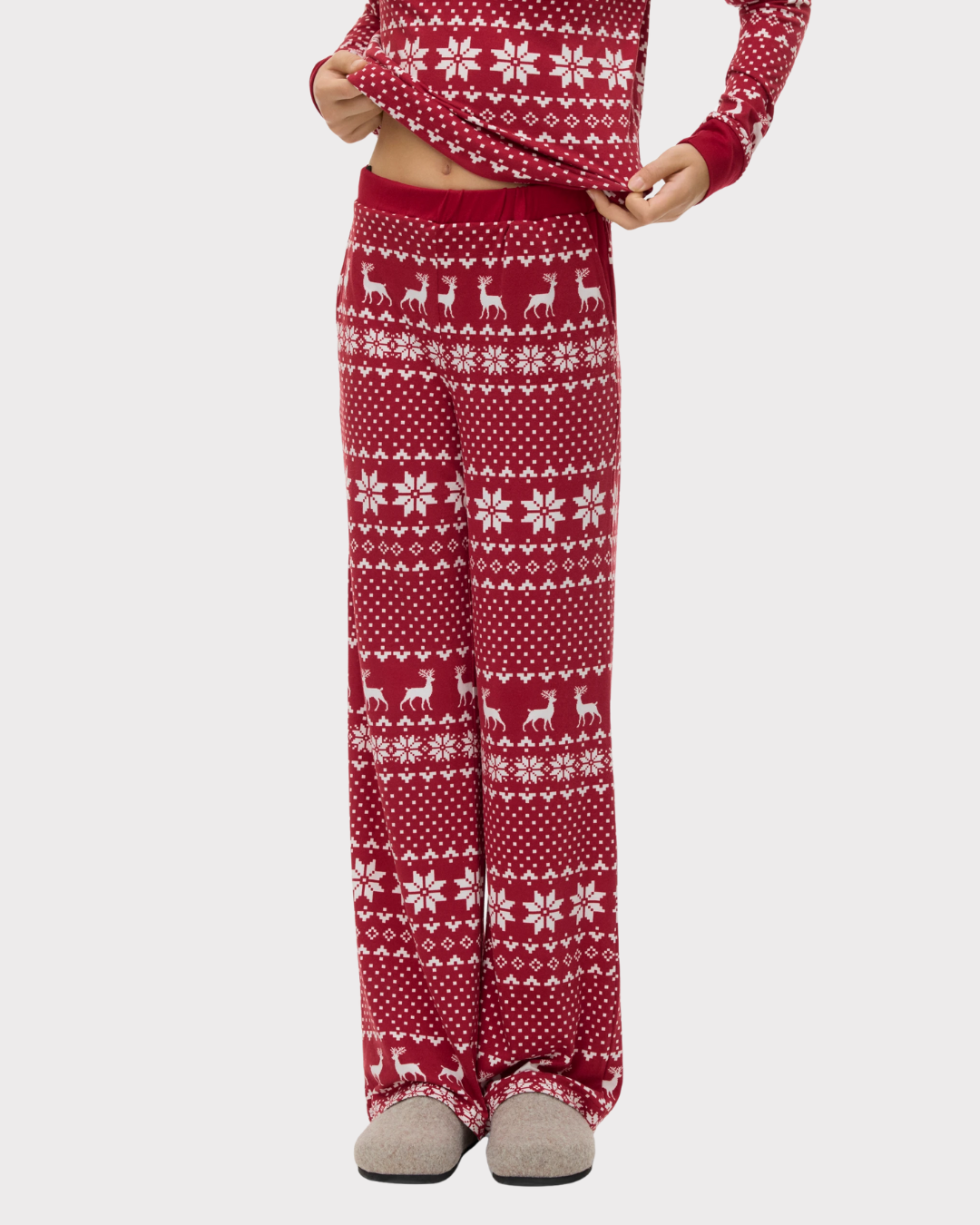 Vmchris hw straight pants jrs xmas girl-Bukser-Vero Moda Girl-Aandahls