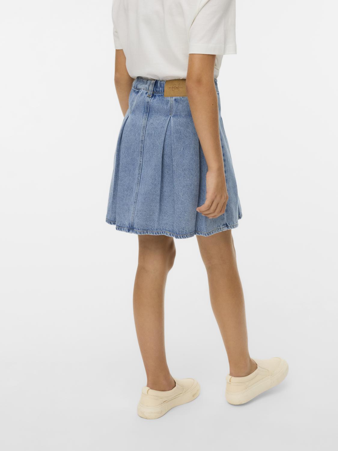Vmdanni Hr Short Dnm Pleat Skirt Girl-Skjørt-Vero Moda Girl-Aandahls