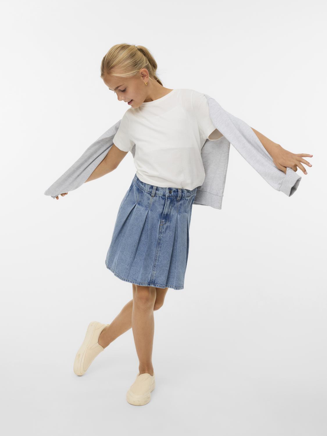Vmdanni Hr Short Dnm Pleat Skirt Girl-Skjørt-Vero Moda Girl-Aandahls