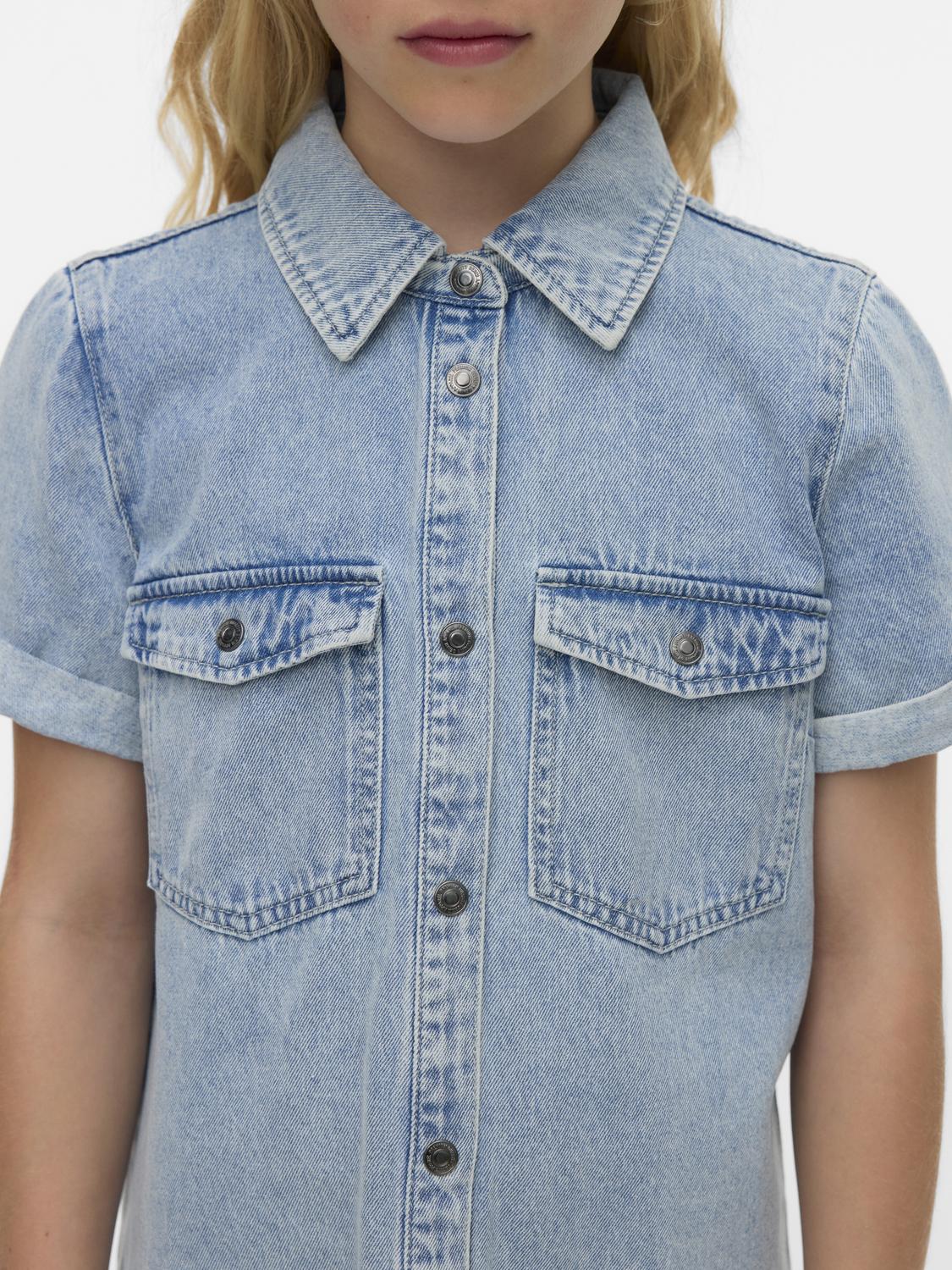 Vmjennie Ss Short Denim Dress Ga Girl-Kjole-Vero Moda Girl-Aandahls