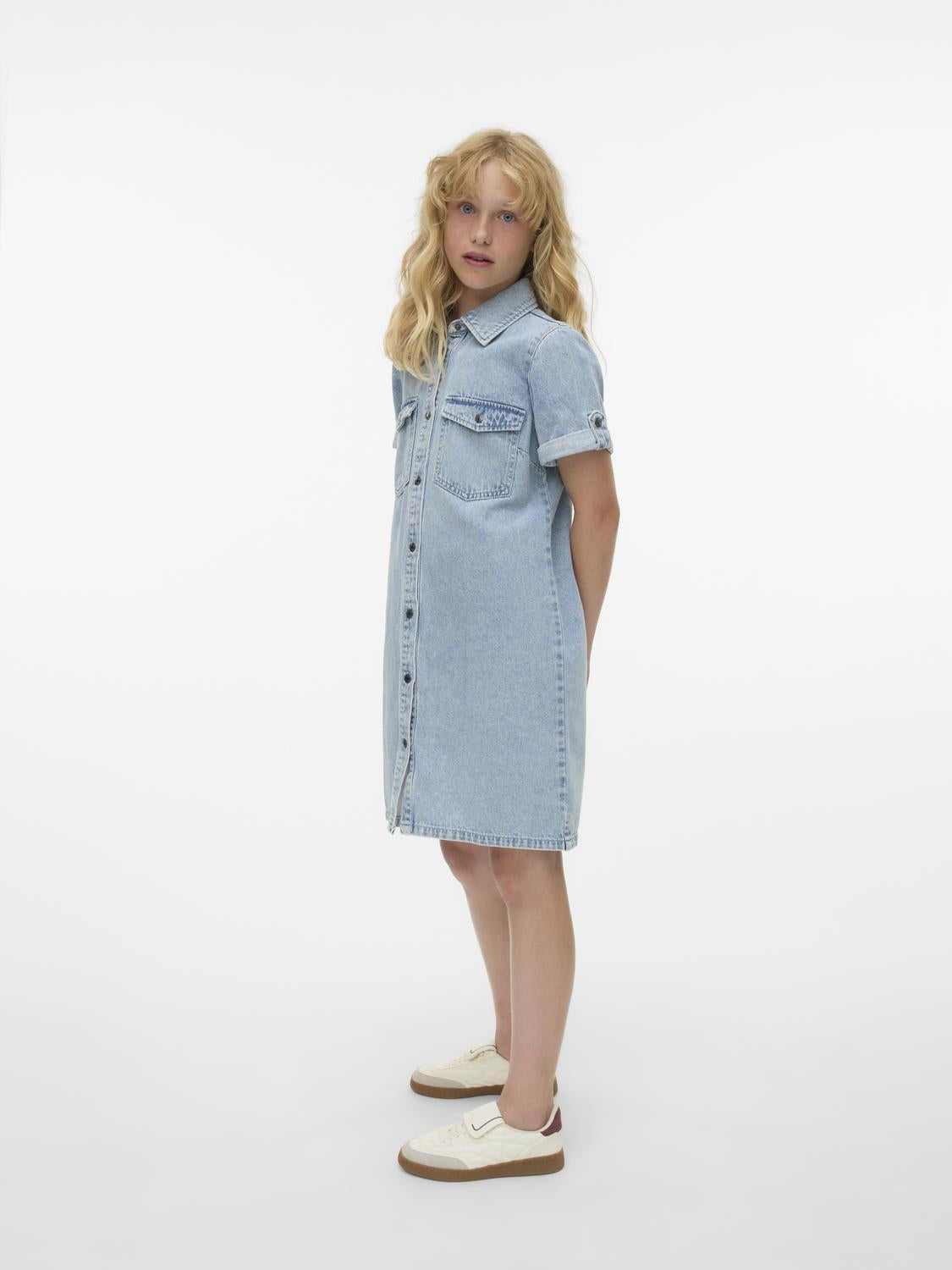 Vmjennie Ss Short Denim Dress Ga Girl-Kjole-Vero Moda Girl-Aandahls