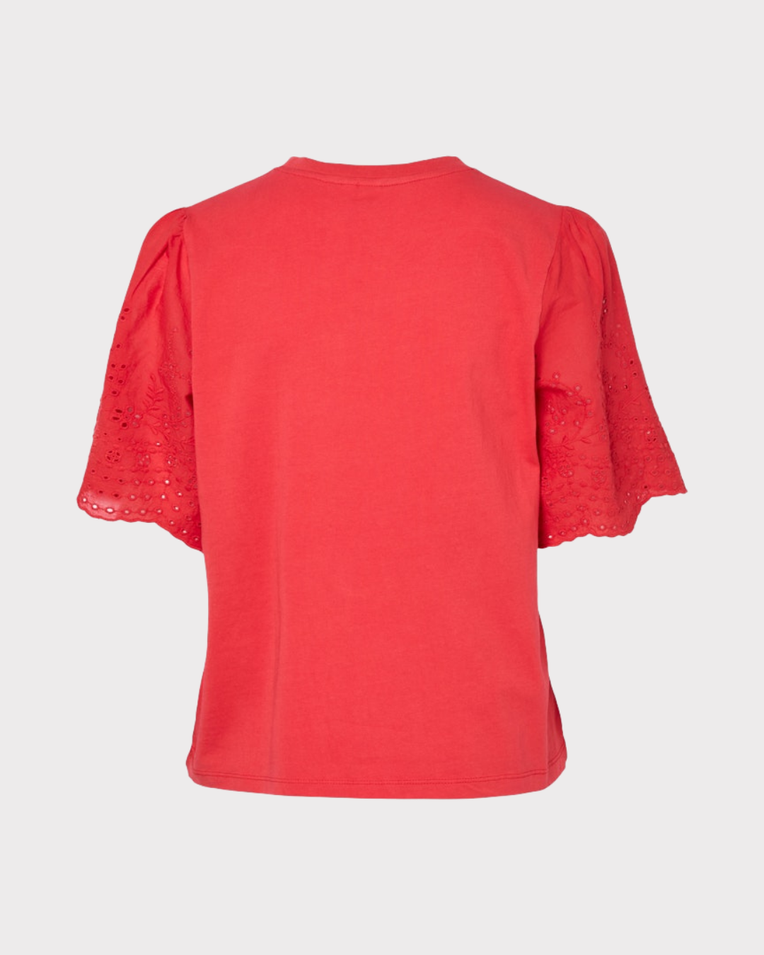 lex Ss Top W. Emb. Sleeves