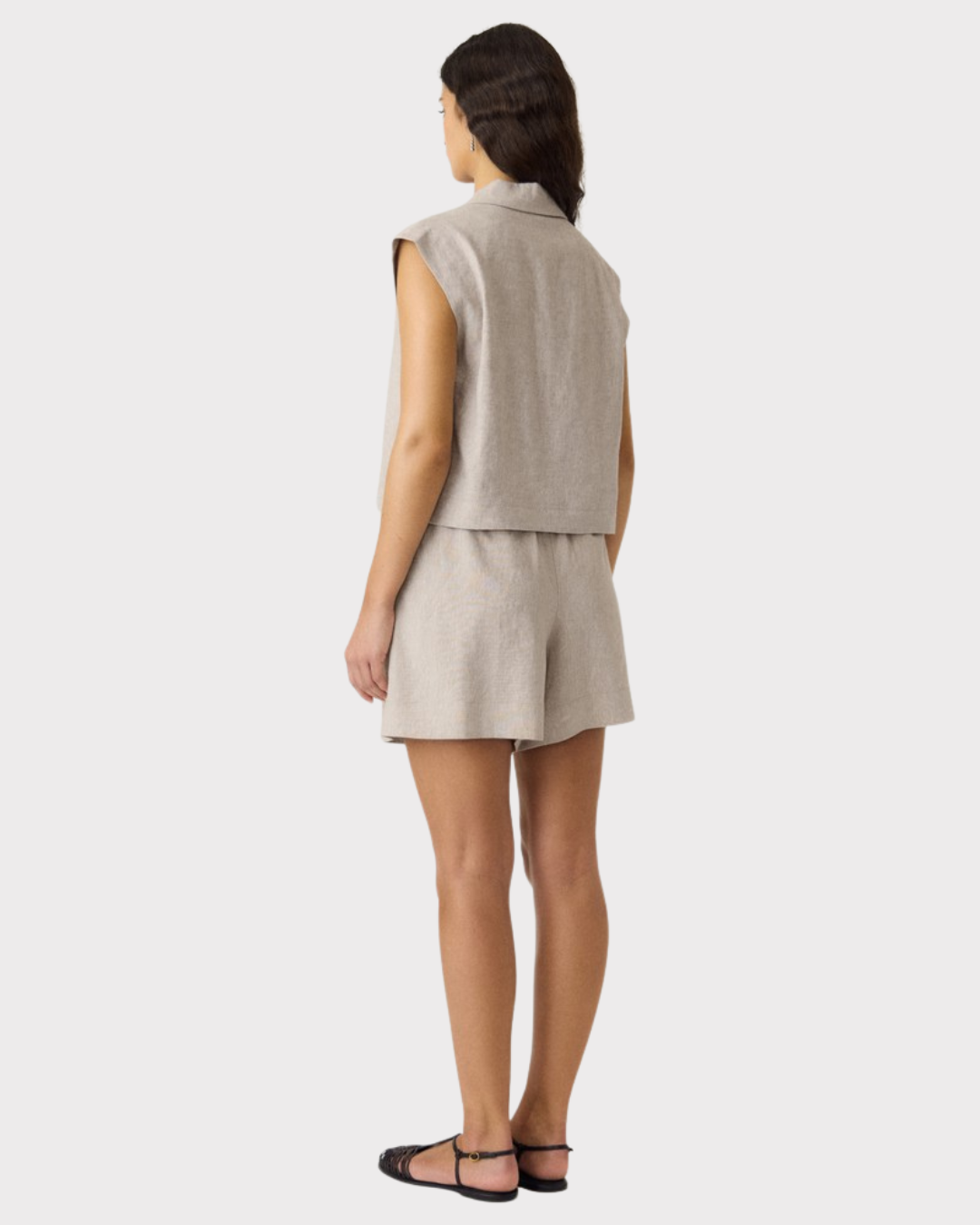 Usuma Short Linen Blend Waistcoat