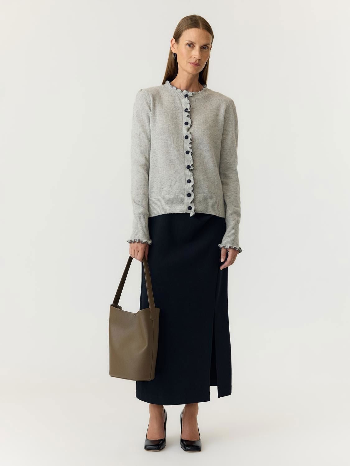 YASERONIA LS WOOL KNIT CARDIGAN