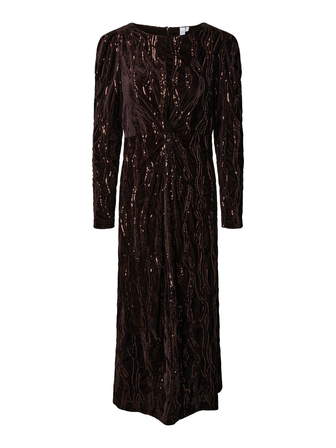 YASHELLA LS VELOUR MIDI DRESS