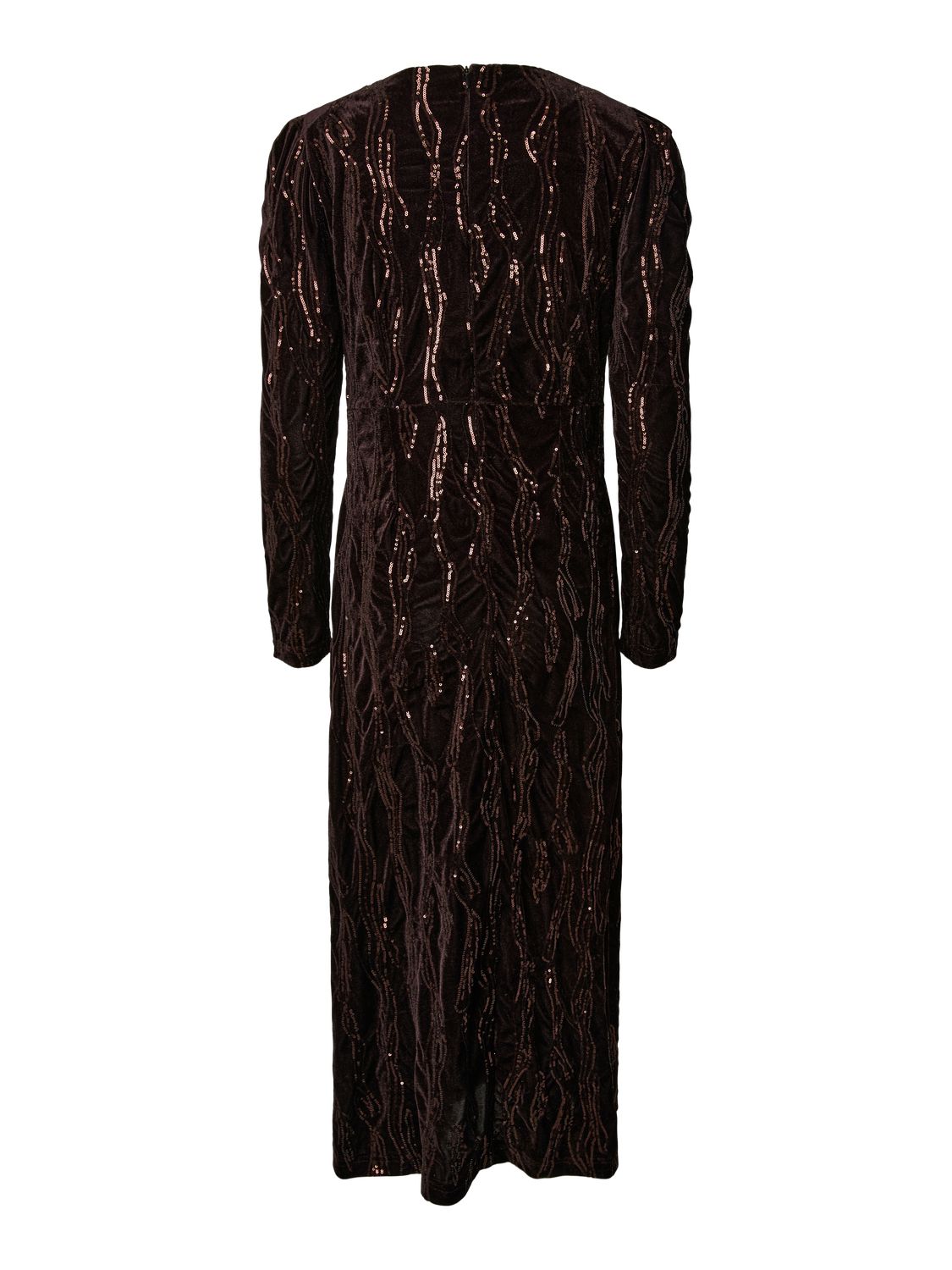 YASHELLA LS VELOUR MIDI DRESS