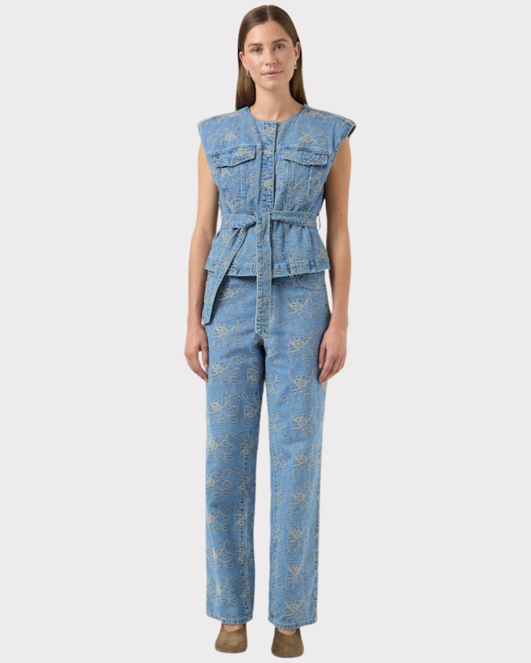 Yassia Mw Emb Straight Jeans-Jeans-YAS-Aandahls