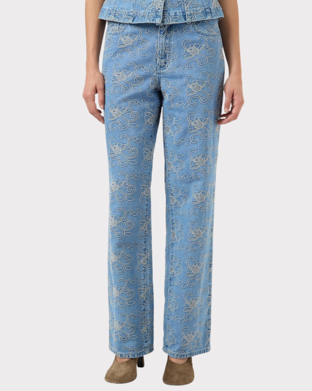Yassia Mw Emb Straight Jeans-Jeans-YAS-Aandahls